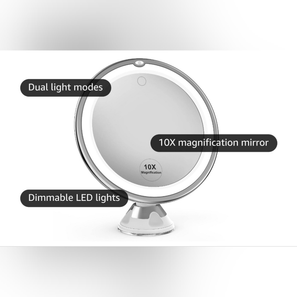 Dimming touch mirror, silver